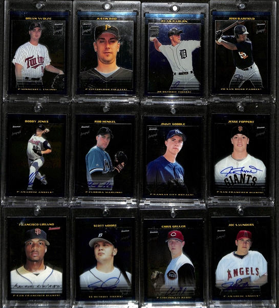 2002 Bowman Chrome & Bowman Chrome Draft Complete Sets (w. Rookie Autograph Sets) w. Joe Mauer Auto & David Wright Auto 